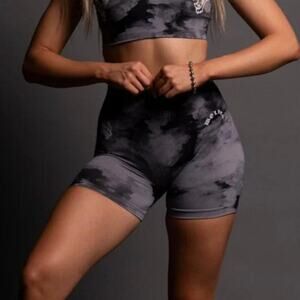 Darc Sport Everson Seamless Black Tie Dye Shorts Size Small